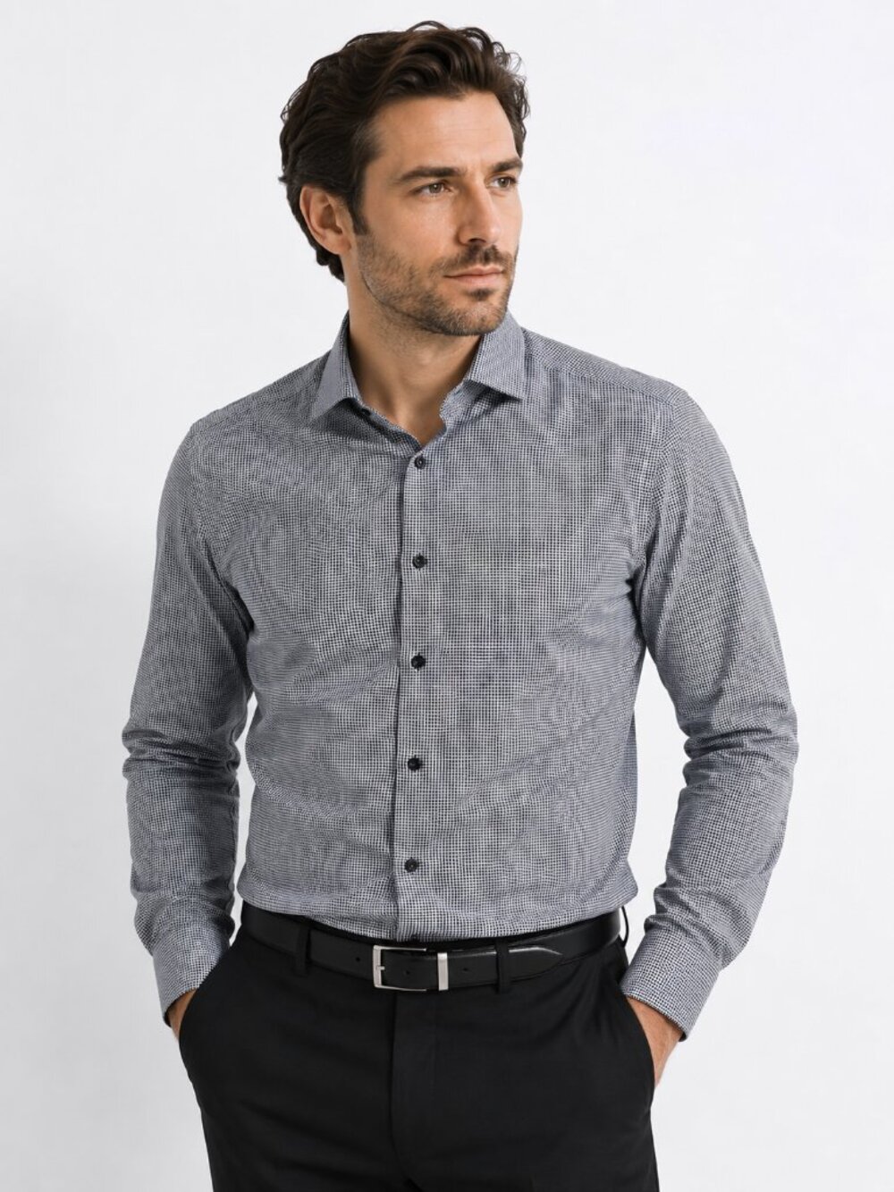 Harry Rosen Micro Dot 100% Cotton Dress Shirt 16.5 Button Up
